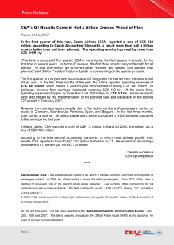 CSA`s Q1 Results Came in Half a Billion Crowns