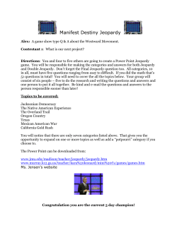 Manifest Destiny &ldquo;I Have&rdquo; Game