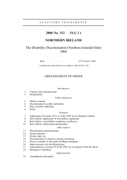 2006 No. 312 (N.I. 1 ) NORTHERN IRELAND The Disability