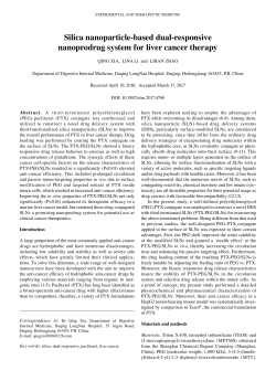 Silica nanoparticle‑based dual‑responsive nanoprodrug system for