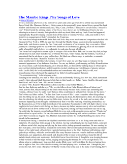 by Oscar Hijuelos It was a Saturday afternoon on La Salle Street