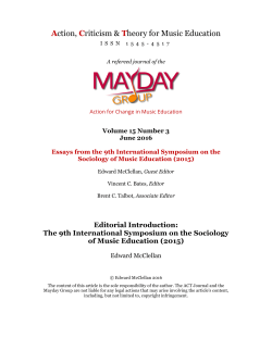 Editorial Introduction: The 9th International Symposium on the