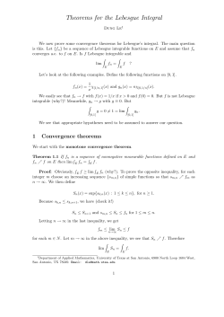 Theorems for the Lebesgue Integral