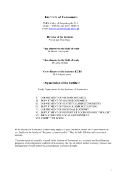 Study syllabus &ndash; Bachelor of Economics