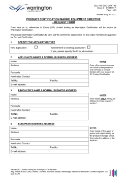 Application Form - Warrington Certification