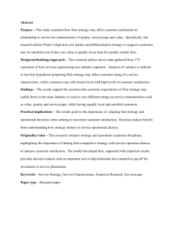 Abstract Purpose &ndash; This study examines how firm strategy may affect