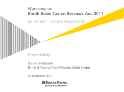 Sindh Sales Tax on Services Act, 2011 by Saud-ul