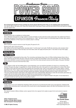 France Introduction Preparation During the game Phase 4: building
