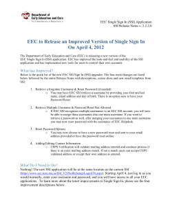 EEC to Release an Improved Version of Single Sign In On April 4