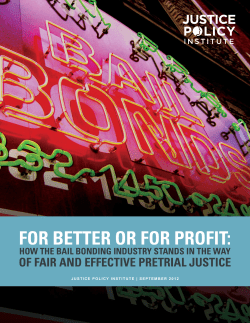 For Better or For Profit - Justice Policy Institute