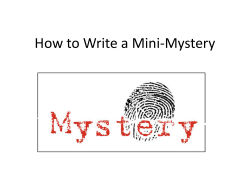 How to Write a Mini-Mystery - Garnet Valley School District
