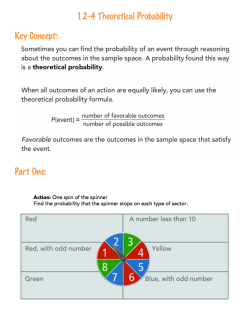 12-4 Theoretical Probability Key Concept: Part One: