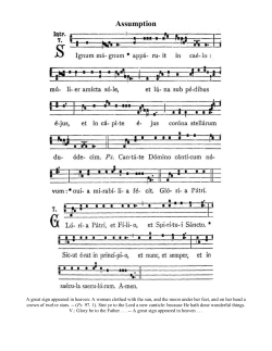 Assumption A great sign appeared in heaven: A woman clothed with