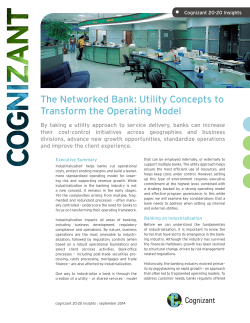 The Networked Bank: Utility Concepts to Transform the