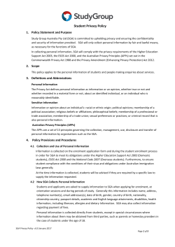 Student Privacy Policy
