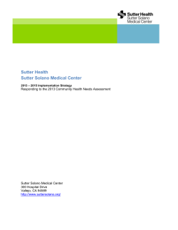 Sutter Health Sutter Solano Medical Center 2013