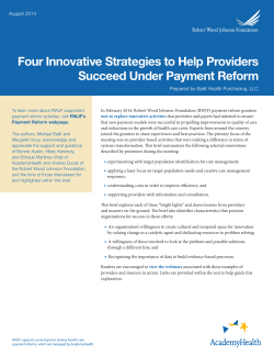 Four Innovative Strategies to Help Providers Succeed
