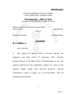 IN THE SUPREME COURT OF INDIA CIVIL APPELLATE