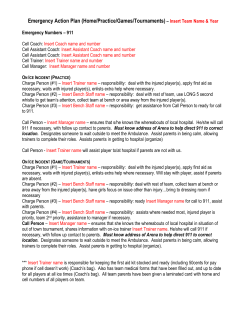 Emergency Action Plan (Home/Practice/Games) &ndash; Petite Comp