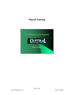 Payroll Training - Central Freight Lines, Inc.