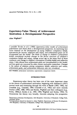 Expectancy-value theory of achievement motivation: A