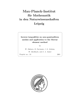 Max-Planck-Institut - Institut f&uuml;r Mathematik