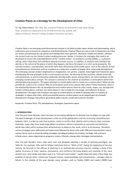 Creative Places as a Strategy for the Development of Cities