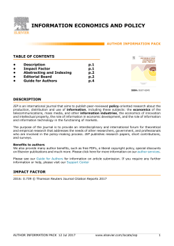 information economics and policy