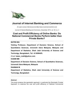 Cost and Profit Efficiency of Online Banks