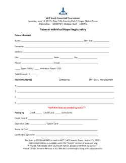 Team or Individual Player Registration