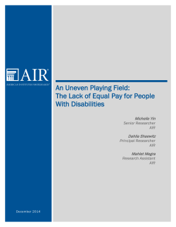 An Uneven Playing Field: The Lack of Equal Pay for People with