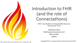 Introduction to FHIR and the Role of Connectathons
