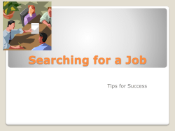 Searching for a Job or Internship