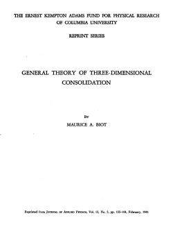 general theory of three-dimensional consolidation