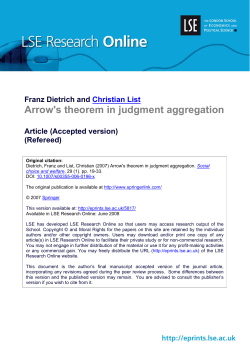 Arrow`s theorem in judgment aggregation