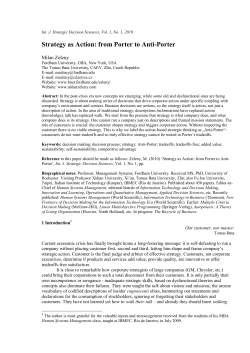 Strategy as Action: from Porter to Anti