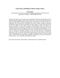 Game Theory Modelling of Climate Change Aspects