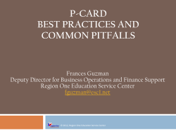 P-Card Best Practices and Common Pitfalls