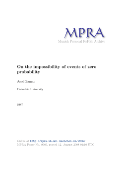 On the impossibility of events of zero probability
