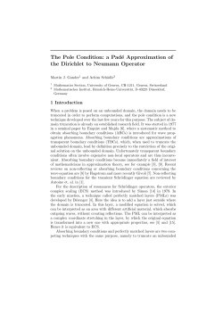 The Pole Condition: a Pad&eacute; Approximation of the Dirichlet to