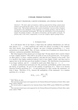 UNFAIR PERMUTATIONS 1. Introduction It is well - RISC-Linz