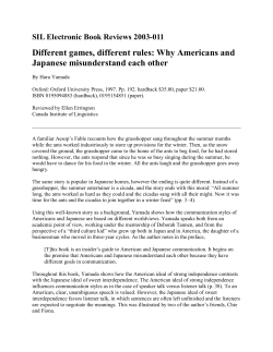 Different games, different rules: Why Americans and Japanese