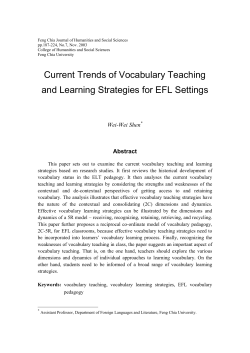 Current Trends of Vocabulary Teaching and Learning Strategies for