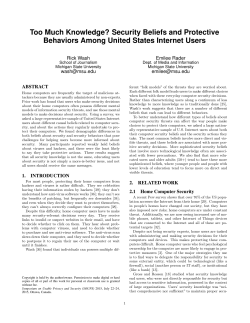 A Survey Scale to Measure Computer Security Beliefs