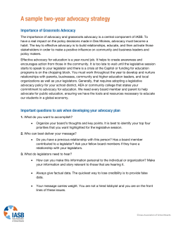 A sample two-year advocacy strategy