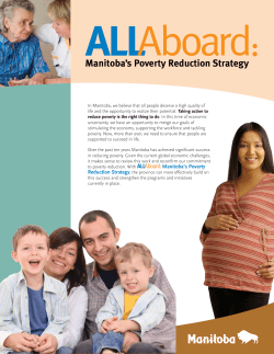 Manitoba`s Poverty Reduction Strategy