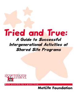 A Guide to Successful Intergenerational Activities at Shared Site