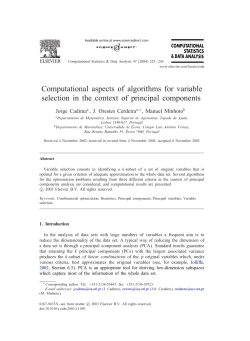 Computational aspects of algorithms for variable - CIMA-UE