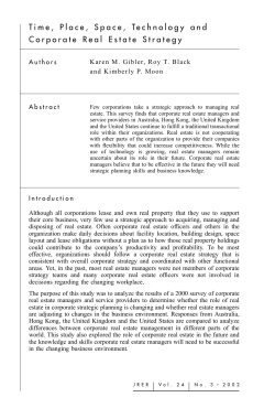 Time, Place, Space, Technology and Corporate Real Estate Strategy