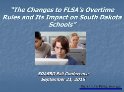FLSA Rules Revision - School Administrators of South Dakota